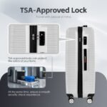 3 pcs 20"/24"/28" Digital Weighing Scale and USB Charging Port Lightweight Luggage Suitcase Silver - Image 5