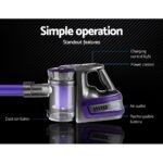 Devanti Stick Vacuum Cleaner Bagless Cordless 150W Purple - Image 4