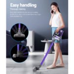 Devanti Stick Vacuum Cleaner Cordless Roller Brush 150W Purple - Image 3