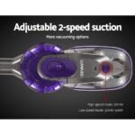 Devanti Stick Vacuum Cleaner Cordless Roller Brush 150W Purple - Image 4