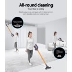 Devanti Stick Vacuum Cleaner Cordless HEPA Filter Gold 150W - Image 6