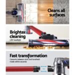 Devanti Stick Vacuum Cleaner Bagless Cordless Red 150W - Image 4