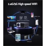 Devanti Portable Wifi Video Projector 4K 2.4G/5G Home Theater HDMI 1080P - Image 4