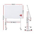 90x120cm Standing Whiteboard with Wheels Magnetic Double-Sided Erase Board - Image 2