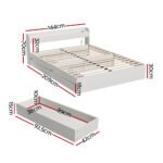 Artiss Bed Frame Double Size Mattress Base wtih Charging Ports 2 Storage Drawers - Image 2