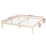 Artiss Bed Frame King Size Wooden Base Mattress Platform Timber Pine BRUNO - Image 2