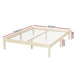 Artiss Bed Frame Queen Size Wooden Base Mattress Platform Timber Pine BRUNO - Image 2