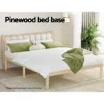 Artiss Bed Frame Queen Size Wooden Base Mattress Platform Timber Pine BRUNO - Image 4