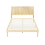 Artiss Bed Frame Double Size with Rattan Headboard Wooden Bed Base BRUNO