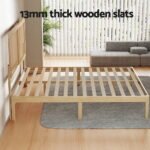 Artiss Bed Frame Double Size with Rattan Headboard Wooden Bed Base BRUNO - Image 4