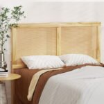 Artiss Bed Frame Double Size with Rattan Headboard Wooden Bed Base BRUNO - Image 5