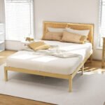 Artiss Bed Frame Double Size with Rattan Headboard Wooden Bed Base BRUNO - Image 7