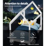 Artiss Bed Frame Wooden Kids House Frame White CASA - Image 4