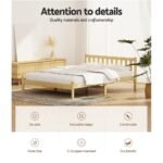 Artiss Bed Frame Double Size Wooden Oak SOFIE - Image 4