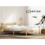 Artiss Bed Frame Double Size Wooden Oak SOFIE - Image 7