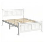Artiss Bed Frame Double Size Wooden White RIO - Image 2