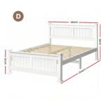 Artiss Bed Frame Double Size Wooden White RIO - Image 3