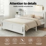 Artiss Bed Frame Double Size Wooden White RIO - Image 5