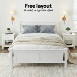Artiss Bed Frame Double Size Wooden White RIO - Image 8