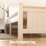 Artiss Bed Frame King Single Size Wooden Platform with 2 Storage Drawers White RIO - Image 5