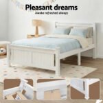 Artiss Bed Frame Queen Size Wooden White RIO - Image 8