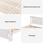 Artiss Bed Frame Queen Size Wooden Platform with 2 Storage Drawers White RIO - Image 6
