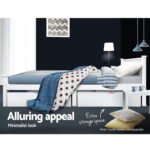 Artiss Bed Frame Single Size Wooden White RIO - Image 7