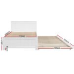 Artiss Bed Frame King Single Size Wooden Trundle Daybed White ELVIS - Image 3