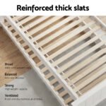 Artiss Bed Frame King Single Size Wooden Trundle Daybed White ELVIS - Image 6