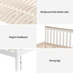 Artiss Bed Frame Double Size Wooden Platform with 2 Storage Drawers White PONY - Image 6