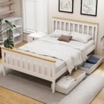 Artiss Bed Frame Double Size Wooden Platform with 2 Storage Drawers White PONY - Image 7