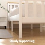 Artiss Bed Frame Single Size Wooden Platform with 2 Storage Drawers White PONY - Image 5