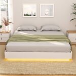 Artiss Queen Bed Frame with 16Colour Led Light Wooden Platform Bed Base DAYGLOW - Image 7