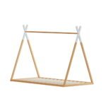 Artiss Bed Frame Wooden Kids House Single Frame Oak ENID - Image 7