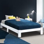 Artiss Bed Frame King Single Size Wooden White JADE - Image 7