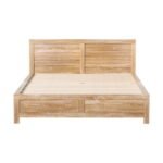 Artiss Bed Frame Double Size Wooden Acacia Wood OATMEAL - Image 4