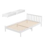 Artiss Bed Frame King Single Size Wooden Platform with 2 Storage Drawers White