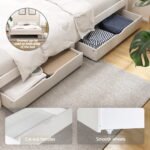 Artiss Bed Frame Queen Size Wooden Platform with 2 Storage Drawers White - Image 3