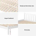 Artiss Bed Frame Queen Size Wooden Platform with 2 Storage Drawers White - Image 6