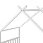 Artiss Bed Frame Wooden Base Kids Single Timber House Beds White - Image 5