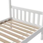 Artiss Bed Frame Wooden Base Kids Single Timber House Beds White - Image 6