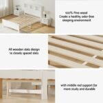 Artiss Bed Frame Double Size Wooden with 3 Shelves Bed Head White - Image 6