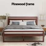 Artiss Bed Frame Double Size Wooden Walnut WITTON - Image 4