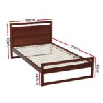 Artiss Bed Frame King Single Size Wooden Walnut WITTON - Image 2