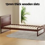 Artiss Bed Frame King Single Size Wooden Walnut WITTON - Image 5