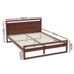 Artiss Bed Frame Queen Size Wooden Walnut WITTON - Image 2