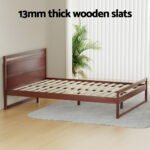 Artiss Bed Frame Queen Size Wooden Walnut WITTON - Image 5