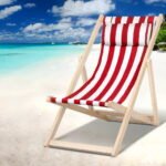 Gardeon Outdoor Deck Chair Wooden Sun Lounge Folding Beach Patio Furniture Red - Image 7