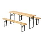 Gardeon 3 PCS Outdoor Furniture Dining Set Lounge Setting Patio Wooden Bench - Image 7