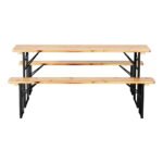 Gardeon 3 PCS Outdoor Furniture Dining Set Lounge Setting Patio Wooden Bench - Image 3